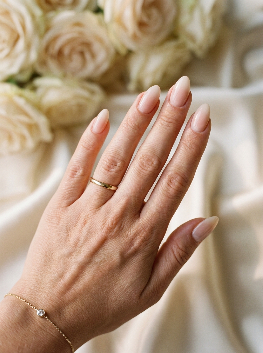 Elegant Nude Ombre Wedding Nails als Fall Wedding Nails Inspiration 2026